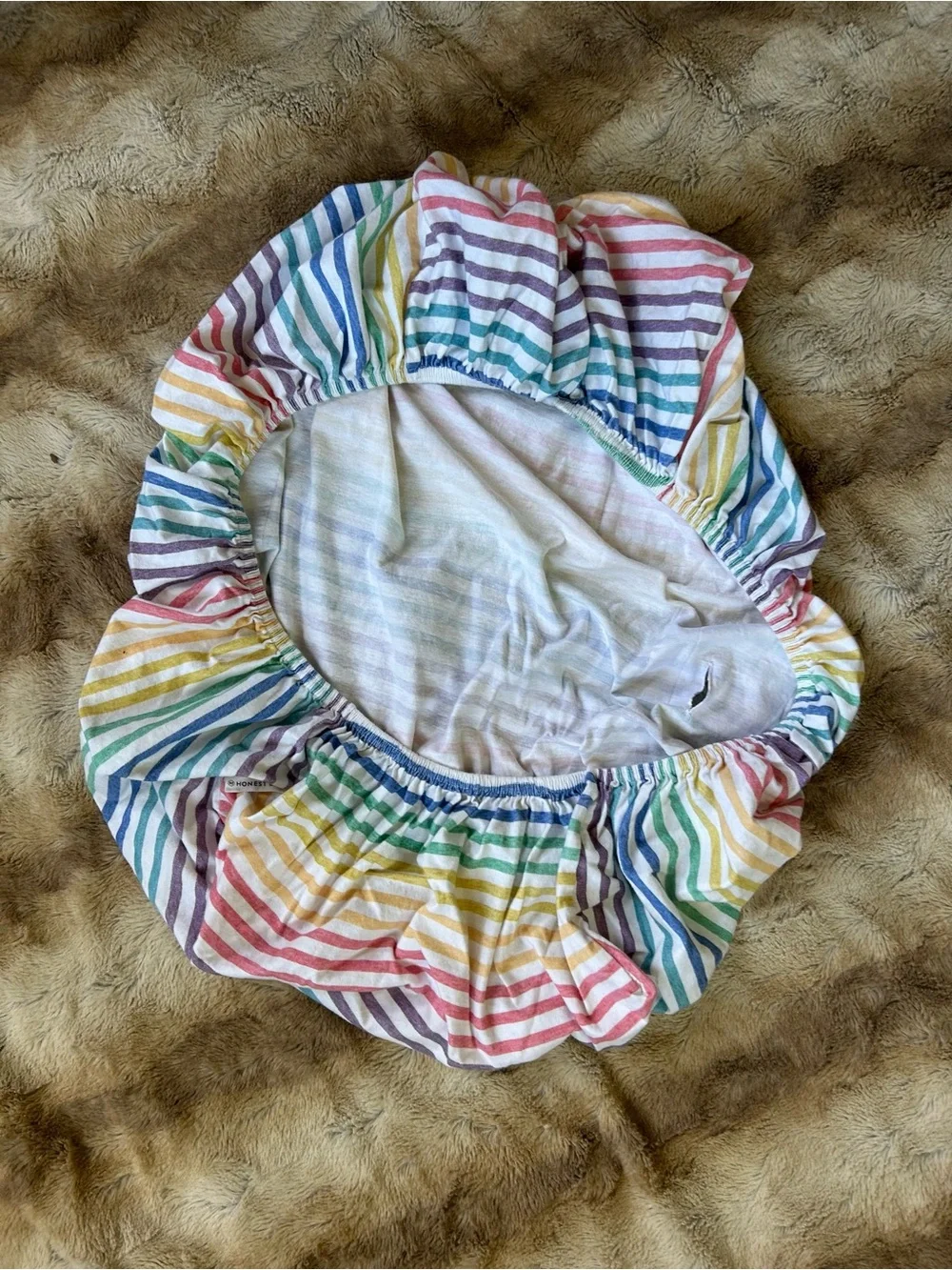 Honest Brand Striped Rainbow Baby Changing Pad Cover Organic Cotton
